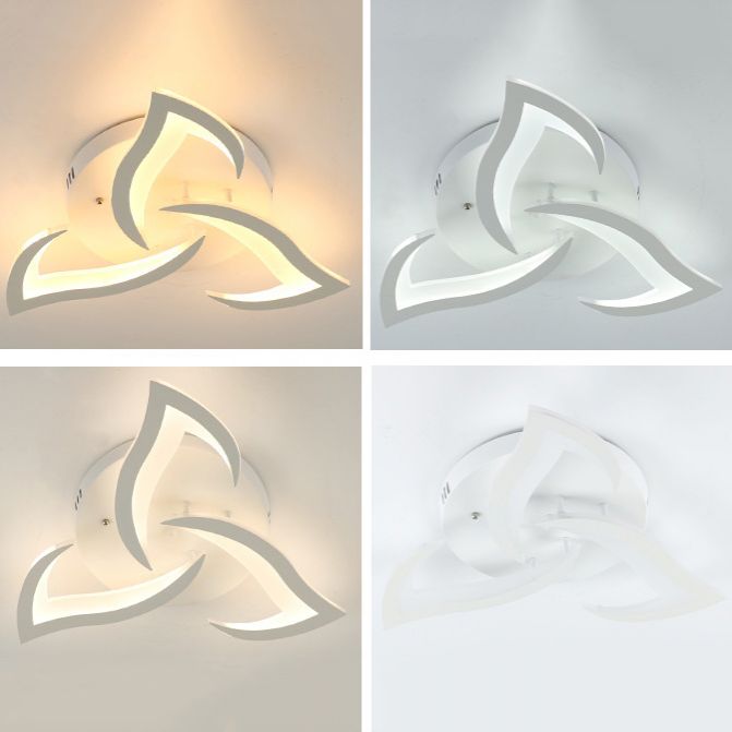 Flower Metal Ceiling Mounted Lamp Fixture Nordic LED White Ceiling Light Fixture