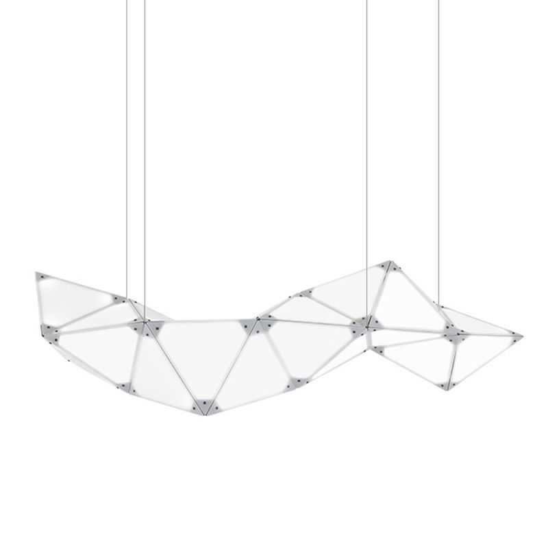 Postmodern Geometric Suspended Lighting Fixture Metallic Pendant Lighting Fixtures for Restaurant
