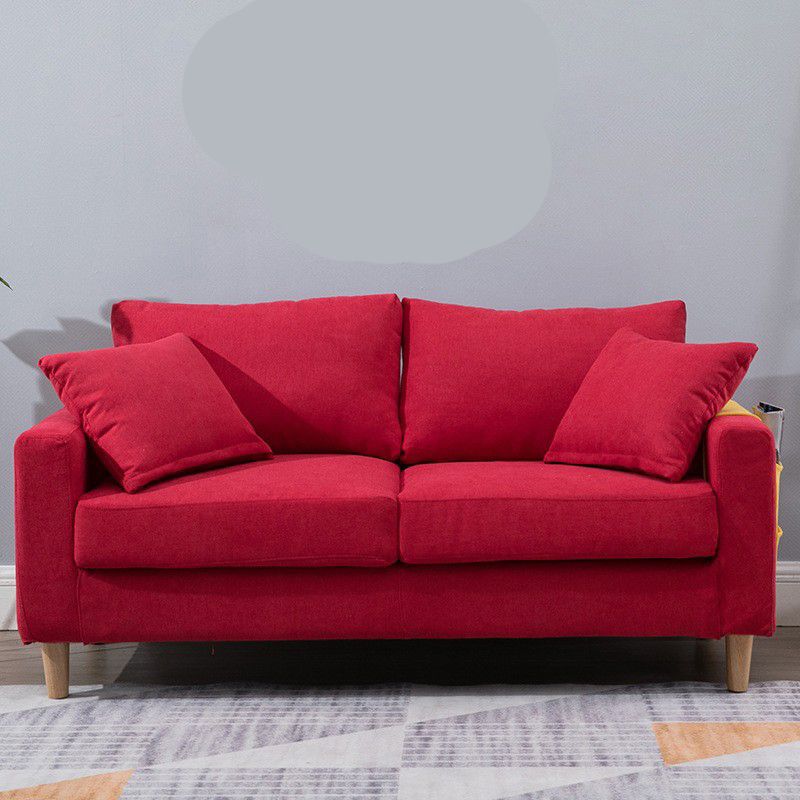 Modern Style Solid Wood Base Namib Material Cushion with Pillow Rectangular Sofa