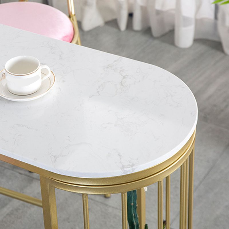 Glam Pub Height Dining Table Stone Top Pub Table for Dining Room