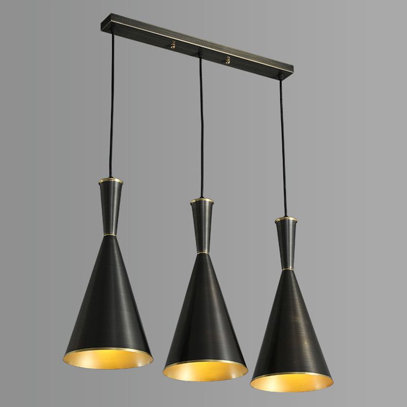 Horn Shaped Restaurant Hanging Light Metallic Postmodern Style Suspension Pendant Lamp