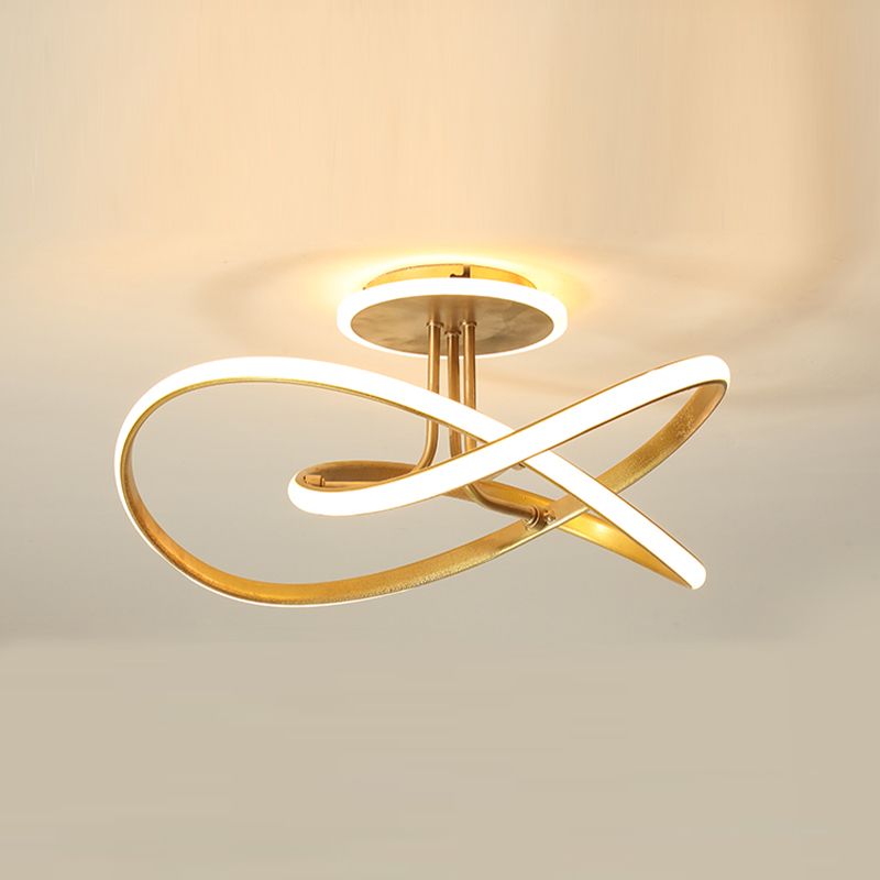 Nordic Metal Ceiling Light Linear LED Flush Mount Light for Living Room