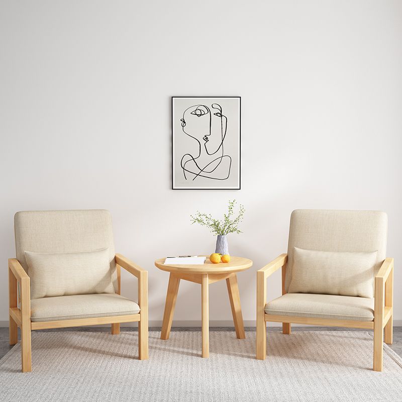 Nordic Style Wood Arms Included with Cushion Lounge Accent Chair