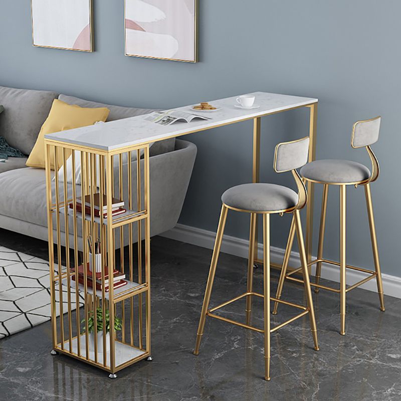 Mesa de barra de pub de mármol con rectángulo glammamam