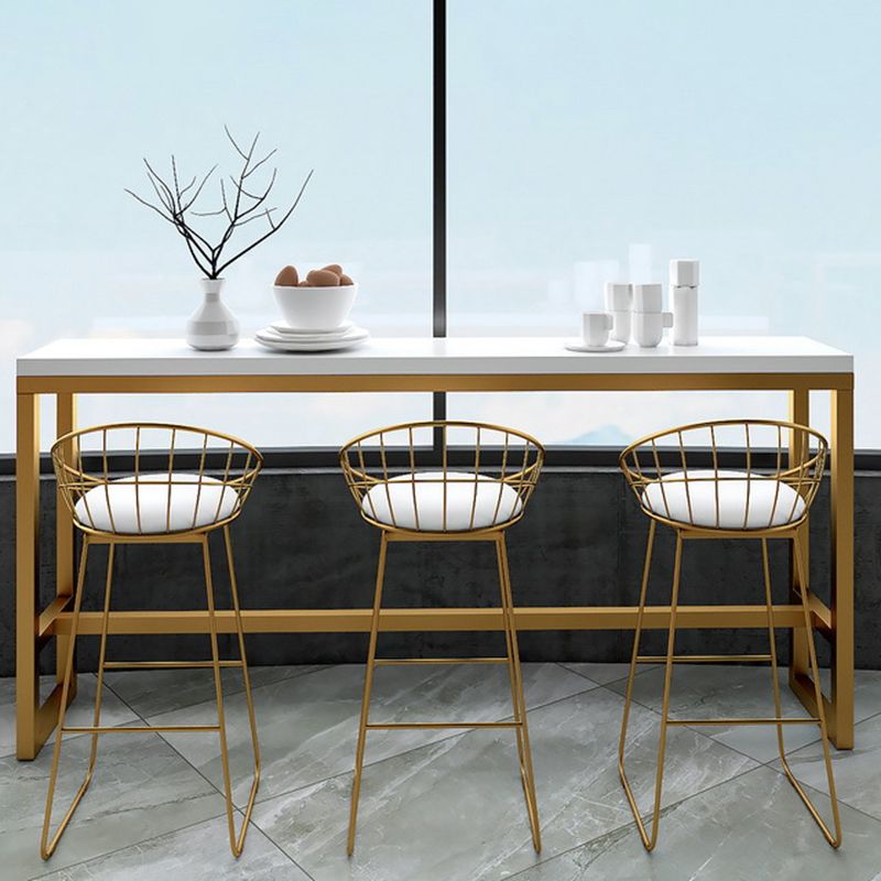 Glam Rectangle Bar Table Set 1/7 Pieces Solid Wood Counter Table for Indoor