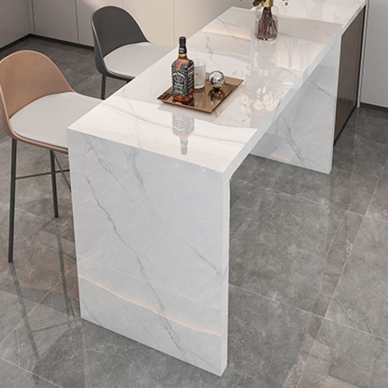 Modern Stone Bar Dining Table Rectangle Bar Table for Small Places