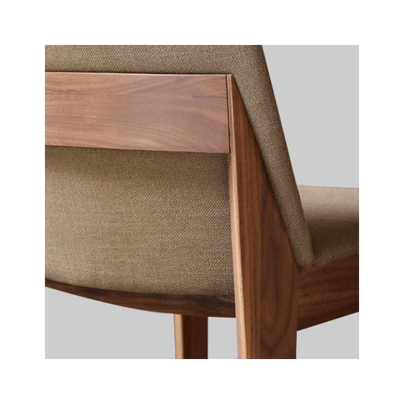 Sillas de comedor tapizadas sin brazos Sillas laterales de interior con patas de madera (juego de 2)