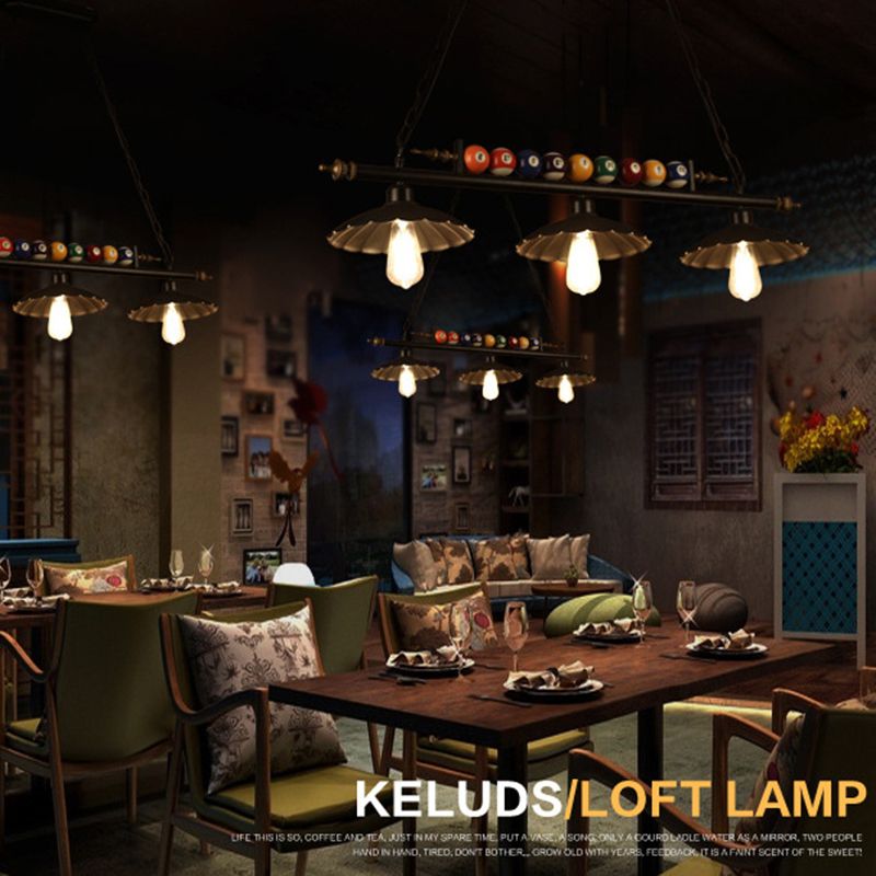 Industrial Style Hanging Lamp Bowl Shape Island Light Fixture for Bar (Included Balls)