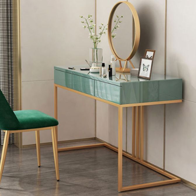 Glam 29.52" Height Green Wood Vanity Makeup Vanity with Drawers