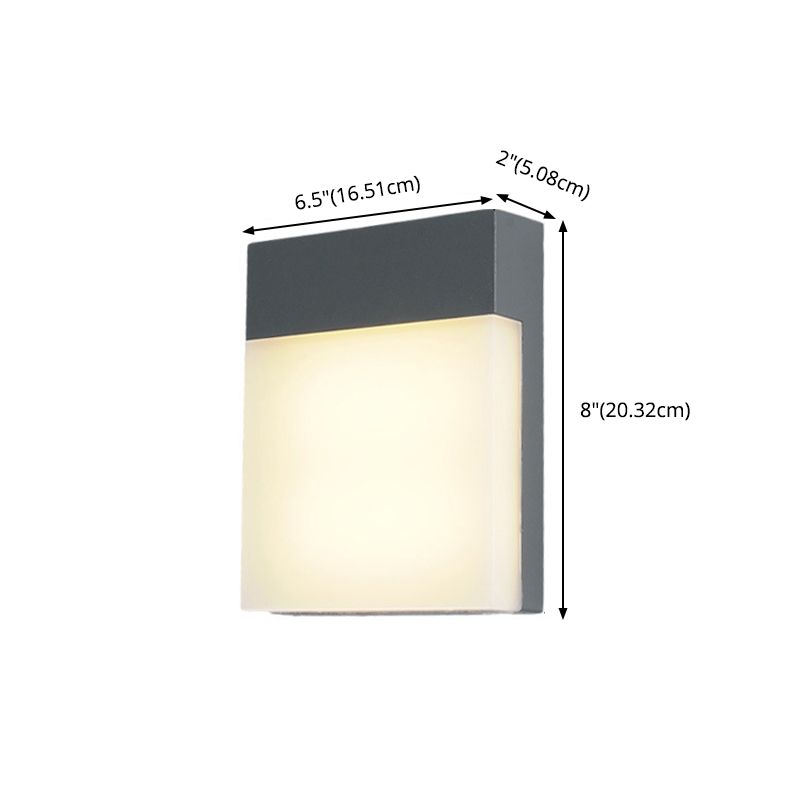 7,8 inch Hoogte rechthoekige acryl wandlamp Moderne eenvoud Outdoor Waterdichte sensor wandlicht in zwart