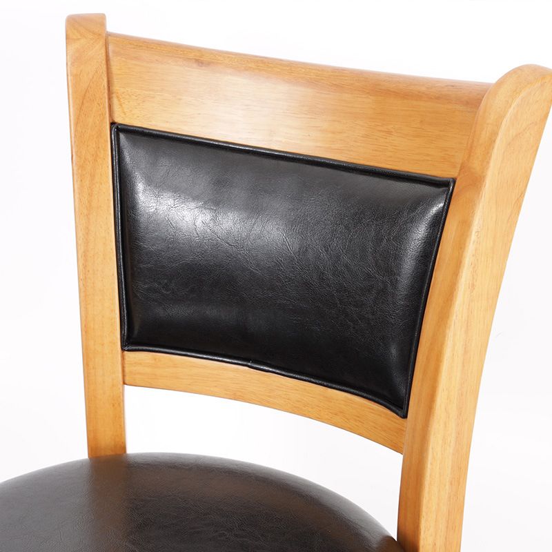Industrial Solid Wood Counter Stool Faux Leather Counter Height Stools for Home Use