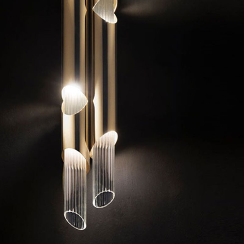 Linear Shape Metal Vanity Light Modern Style Multi Lights Vanity Light Fixture in Gold