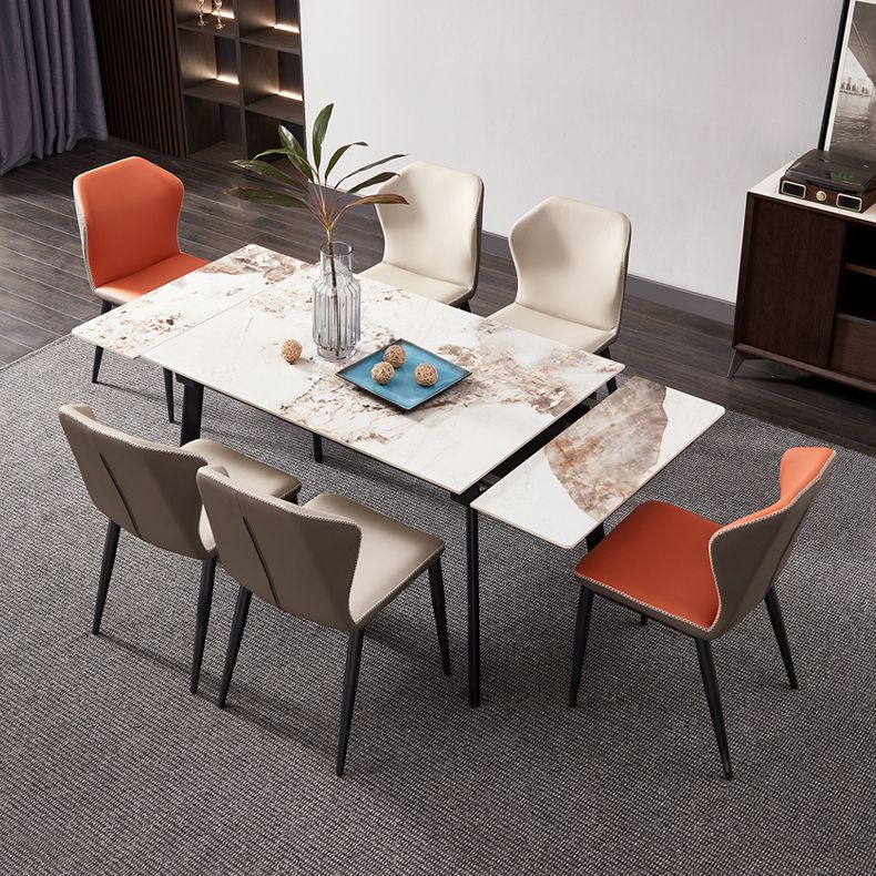 4-foot Stone Dining Site Table Modern Style Drop-Leaf Dining Table for Dining Room