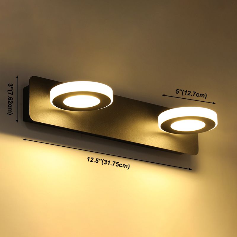 Multi Light Black Vanity Light Modern Style Waterproof Mirror Light for Bathroom