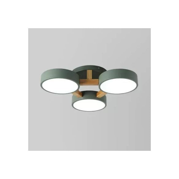 Lámpara de techo Macaron Loft con 3 cabezales y luz de montaje semiempotrado de tambor de Metal para sala de estar