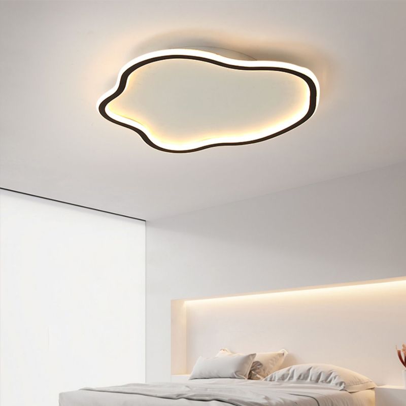 White Shaded Ceiling Light LED Acrylic Modern Flush Mount Lighting for Foyer