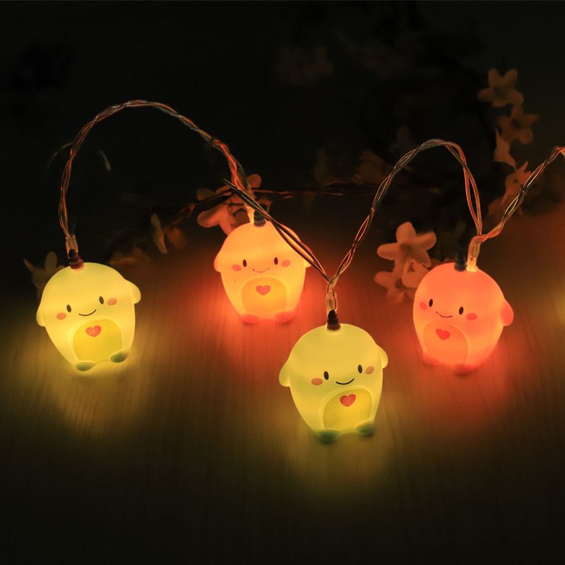 PVC-Einhorn/Kaninchen/Bär-Lichterkette für Kinder, 10 Lichter, mehrfarbige LED-Lichterkette, Ideen für Kinderzimmer, 4,9 Fuß lang