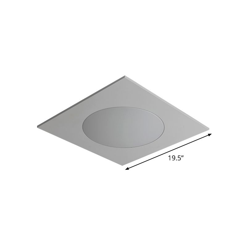 White Square Flushmount Contemporary 19.5"/23.5" W LED Acrylic Ceiling Mounted Fixture in Warm/White Light