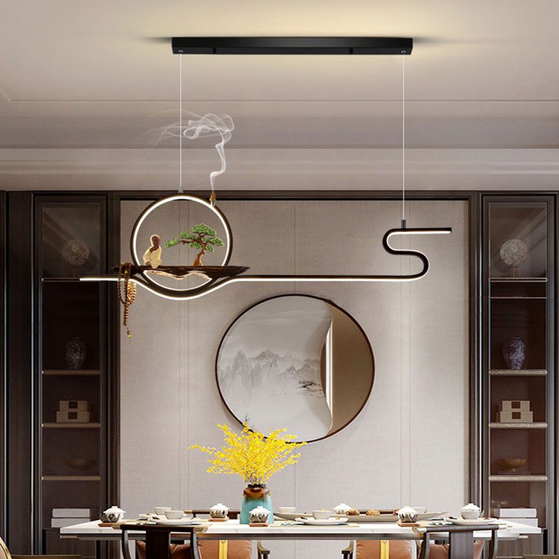 Luci a sospensione sospesa in metallo Lampade sospese lineari moderne per sala da studio