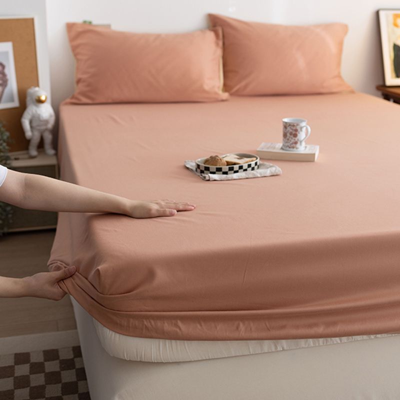 Cotton Blend Bed Sheet Breathable Whole Colored Soft Bed Sheet Set