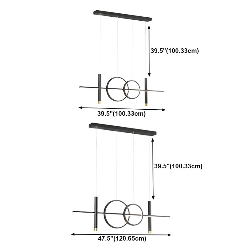 Contemporary Style Linear Island Lighting Metal 4 Light Island Lighting Fixtures