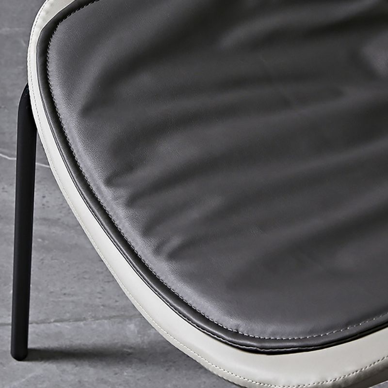 Industrial PU Leather Dining Chairs Solid Back Chair for Home
