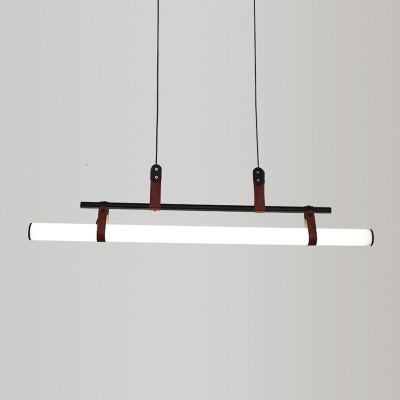 1 Light Strip Shade Hanging Light Modern Style Acrylic Island Light for Living Room