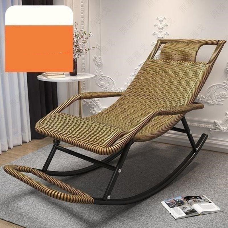 Contemporary Rocker Chair Wicker Reclining Rocking Accent Chair for Living Room