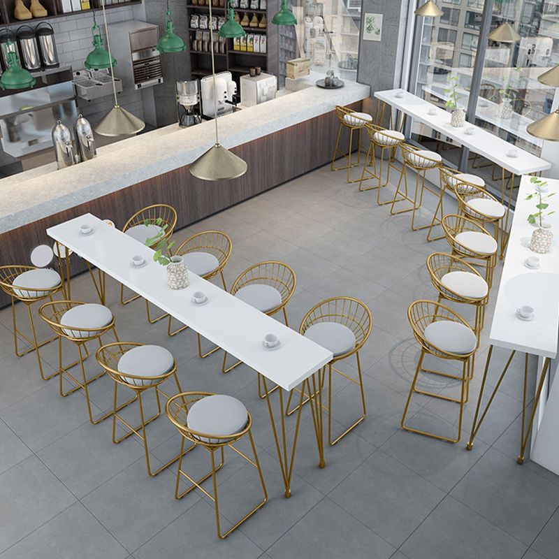 Glam Bar-height Table Solid Wood Top Bar Table for Patio Use