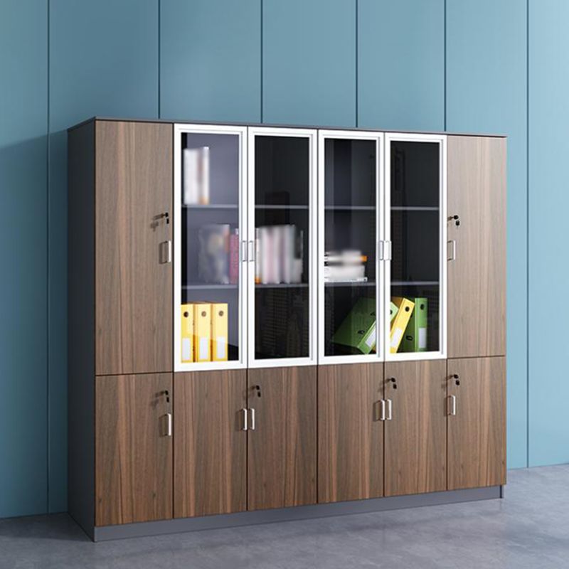 Contemporary Style Bookshelf for Home Office Study Room Bookcase with Door