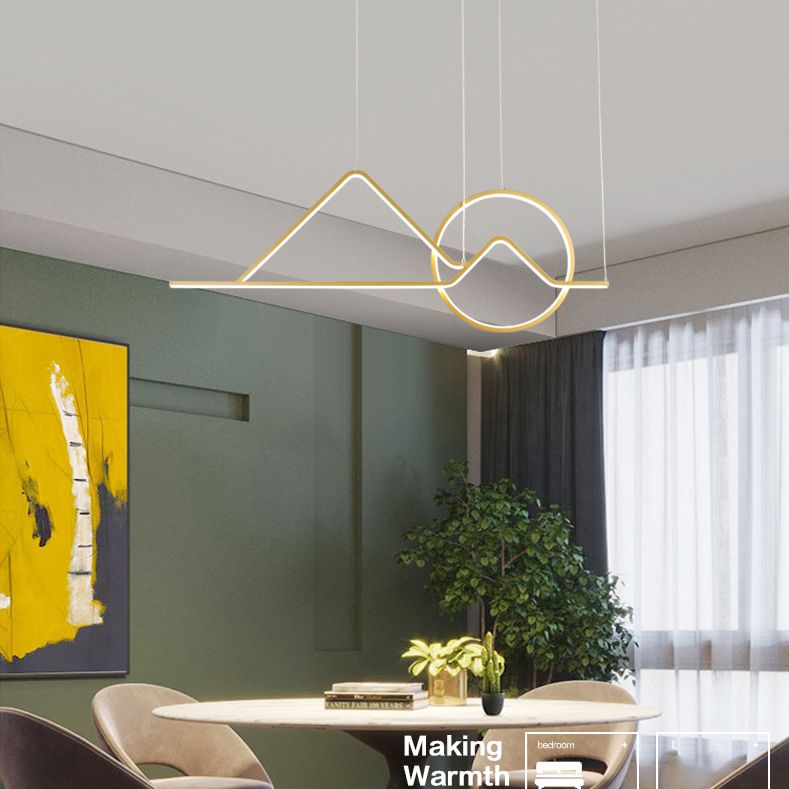 Modern Singularity LED Linear Pendant Light Aluminium Ceiling Light for Dining Room