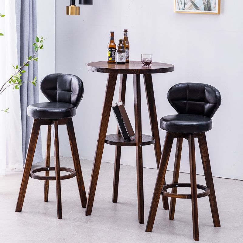 Scandinavia Style Bar-Hock mit schwenkbaren Holzbeinen runden Sitz für die Küchenbar