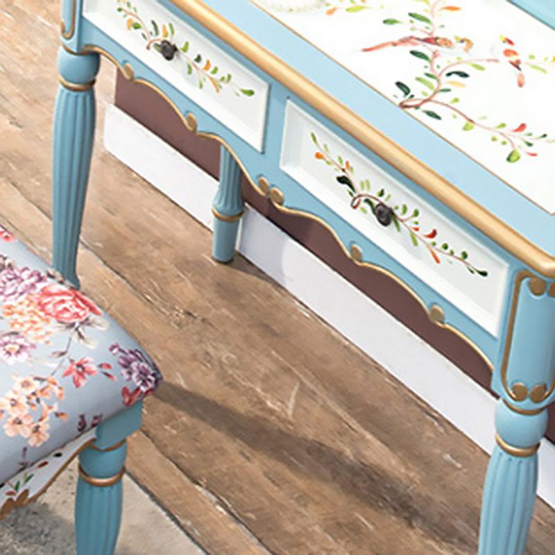 Victorian Makeup Vanity Table with Stool and Mirror Dresser With Storage Drawers