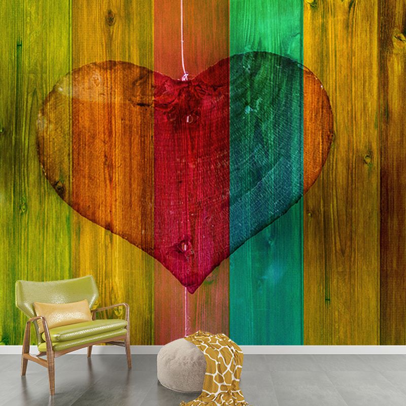 Wood Texture Wall Mural Industrial Style Mildew Resistant for Wall Decor