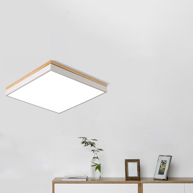 Plafonnier encastré carré en métal de style moderne, 1 tête, montage encastré mené
