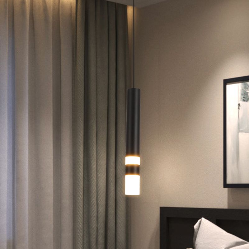 1-Light Line Hanging Pendant Modern Style Metal Hanging Lighting for Living Room