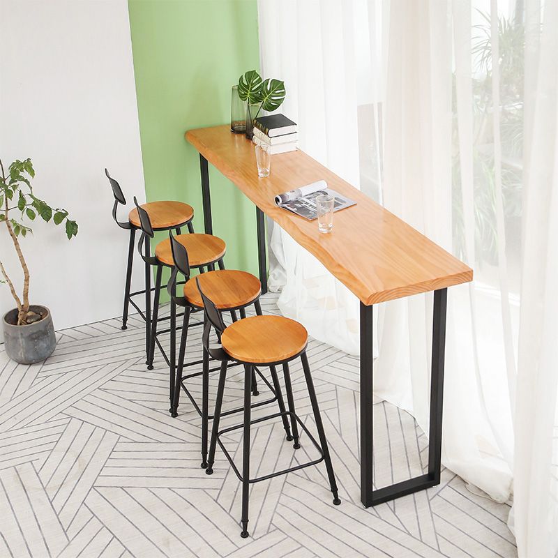 Tavolo da pranzo a barre rettangolo contemporaneo tavolo da bar in legno con base a slitta