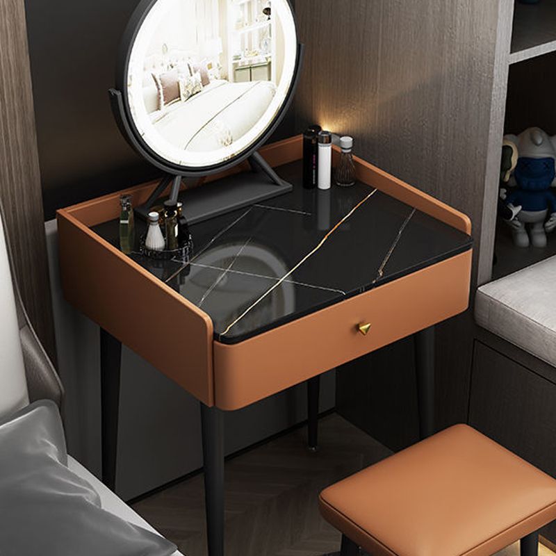 Contemporary Vanity With Drawer Solid Wood Mirror BedroomMakeup Vanity Set