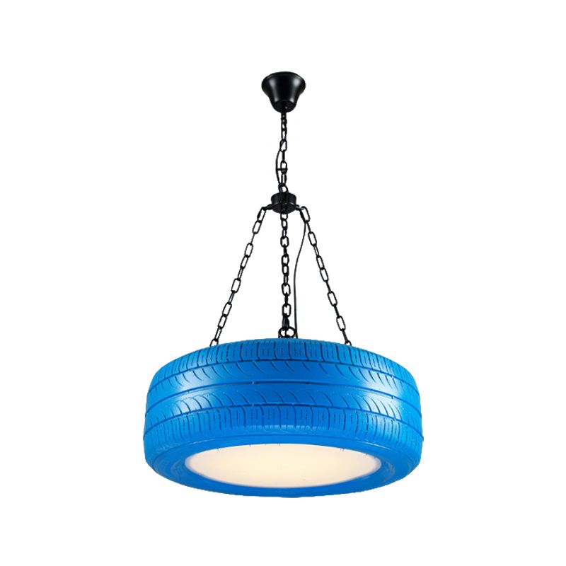 Creative Industrial Hanging Light Car Tire Rubber Chandelier with Hanging Chain for Bar