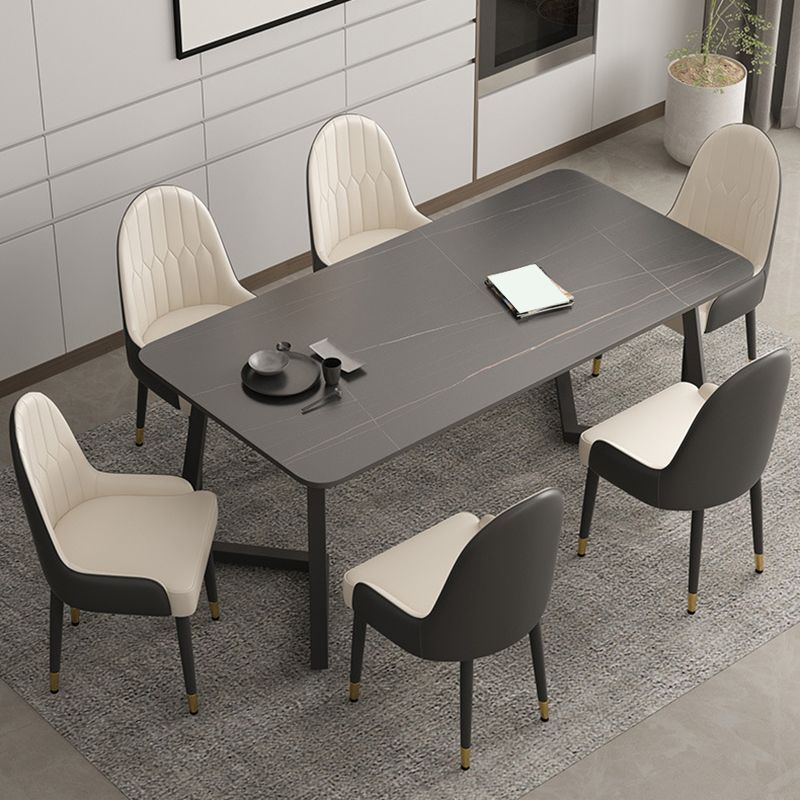 Industrial Style Dining Table Sintered Stone Rectangle Table for Home