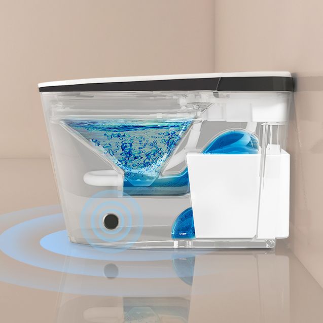 Contemporary White Elongated Water Pressure Control Dryer Floor Mount Bidet