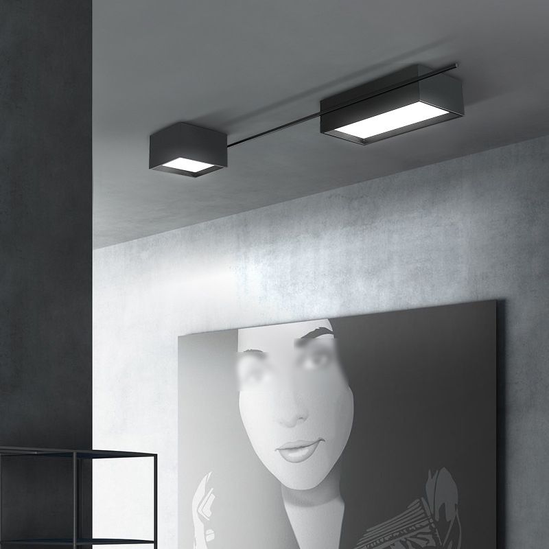 Arte Moderno Lámpara LED de techo de hierro fundido lámpara acrílica de techo geométrico