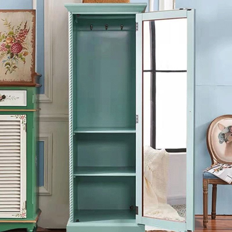 Solid Wood Matte Finish Storage Cabinet Coastal Cabinet with Hinged Door