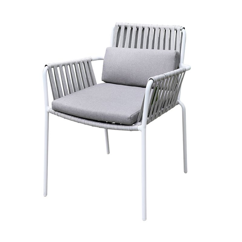 White Arms Included Dining Side Chair Stacking Outdoor Bistro Chairs