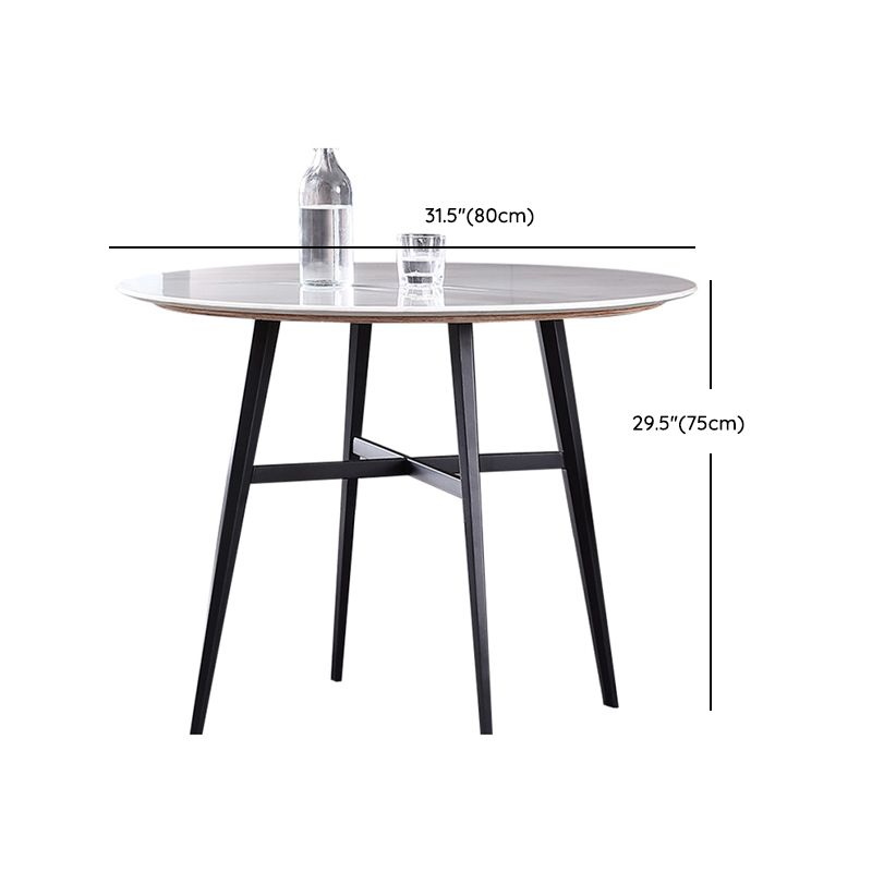 Modern Round Stone Dining Set 1/2/3/4 Pieces Dining Table Set with Padded Chairs