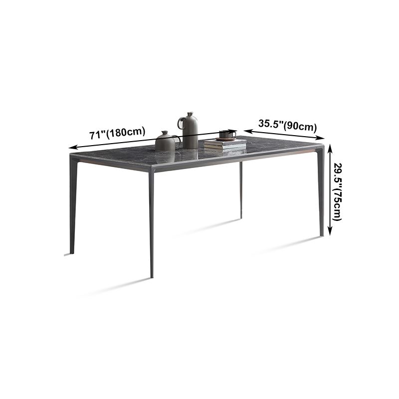 Simple Style Sintered Stone Table 4 Legs Aluminum Base Rectangle Table for Home