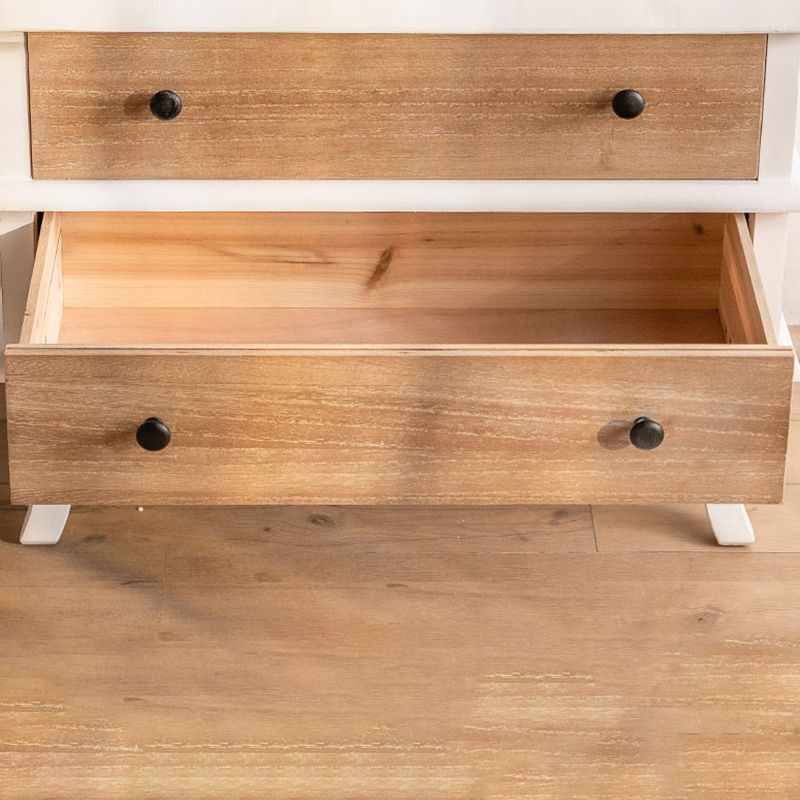 Half Circle Accent Cabinet Solid Wood Storage Cabinet with Drawer