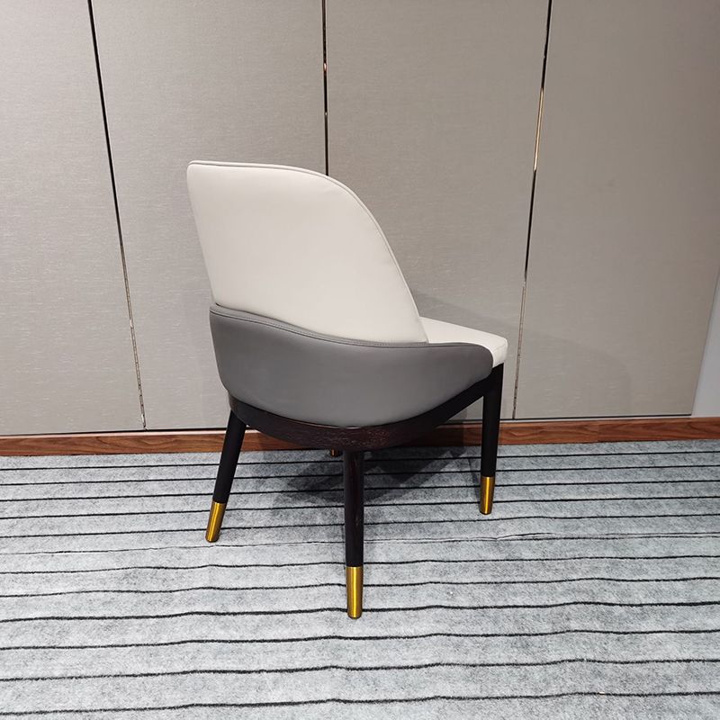 Glam Kitchen Dining Chairs Upholstered Side Chairs with Wood Leg