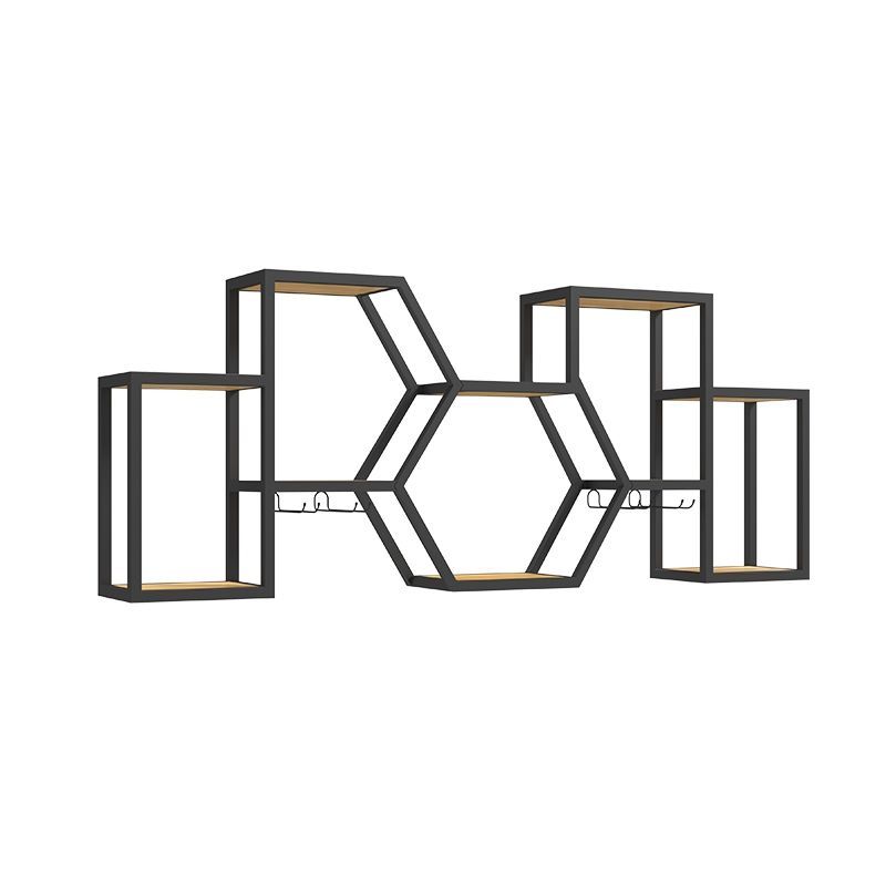 Modern Style Bookcase Wall Mounted Metal Bookshelf for Home Office