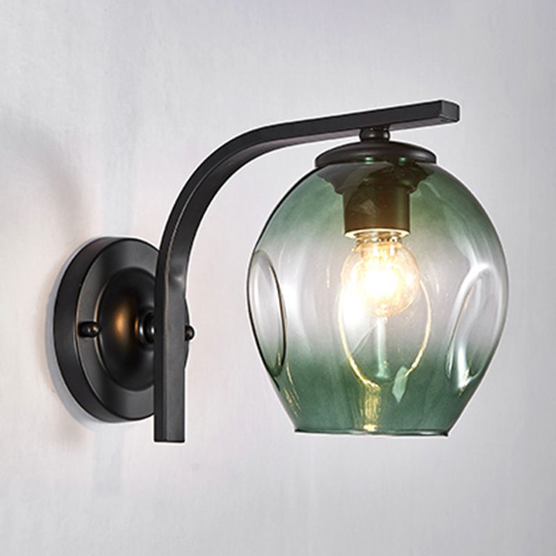 Glass Cup Shaped Sconce Lamp Stylish Modern 1 Head Wall Lighting Fixture